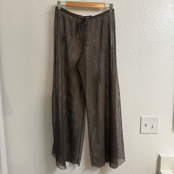 Vintage Jordan Taylor Mesh Swim Coverup Brown with Sequins Size M - Picture 1 of 4